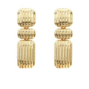 Textured Rectangle 3 Drop Earrings